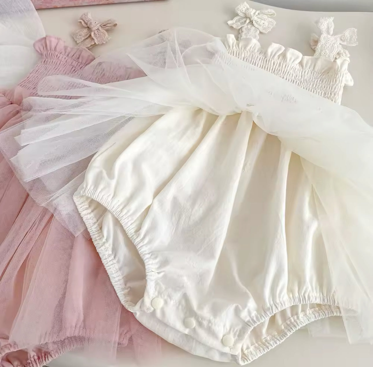 Tutu lace strap rompers