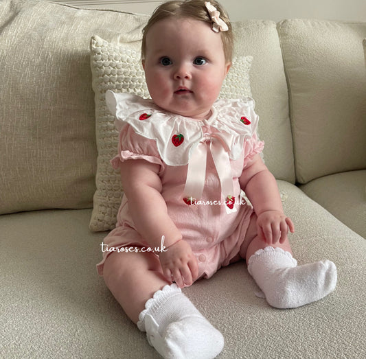 Pre order summer strawberry romper