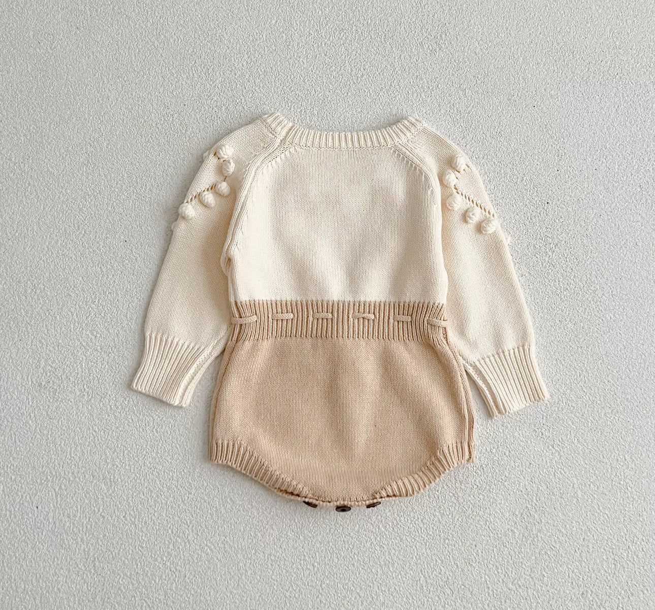 Light brown love heart knitted romper