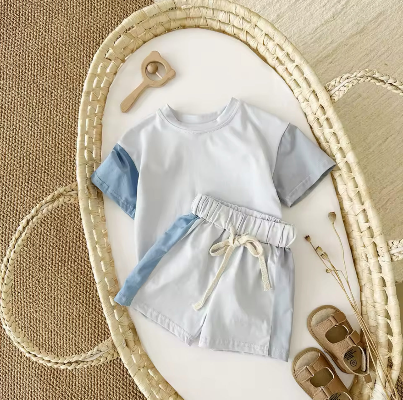 Boys summer cotton oversized summer box romper/set