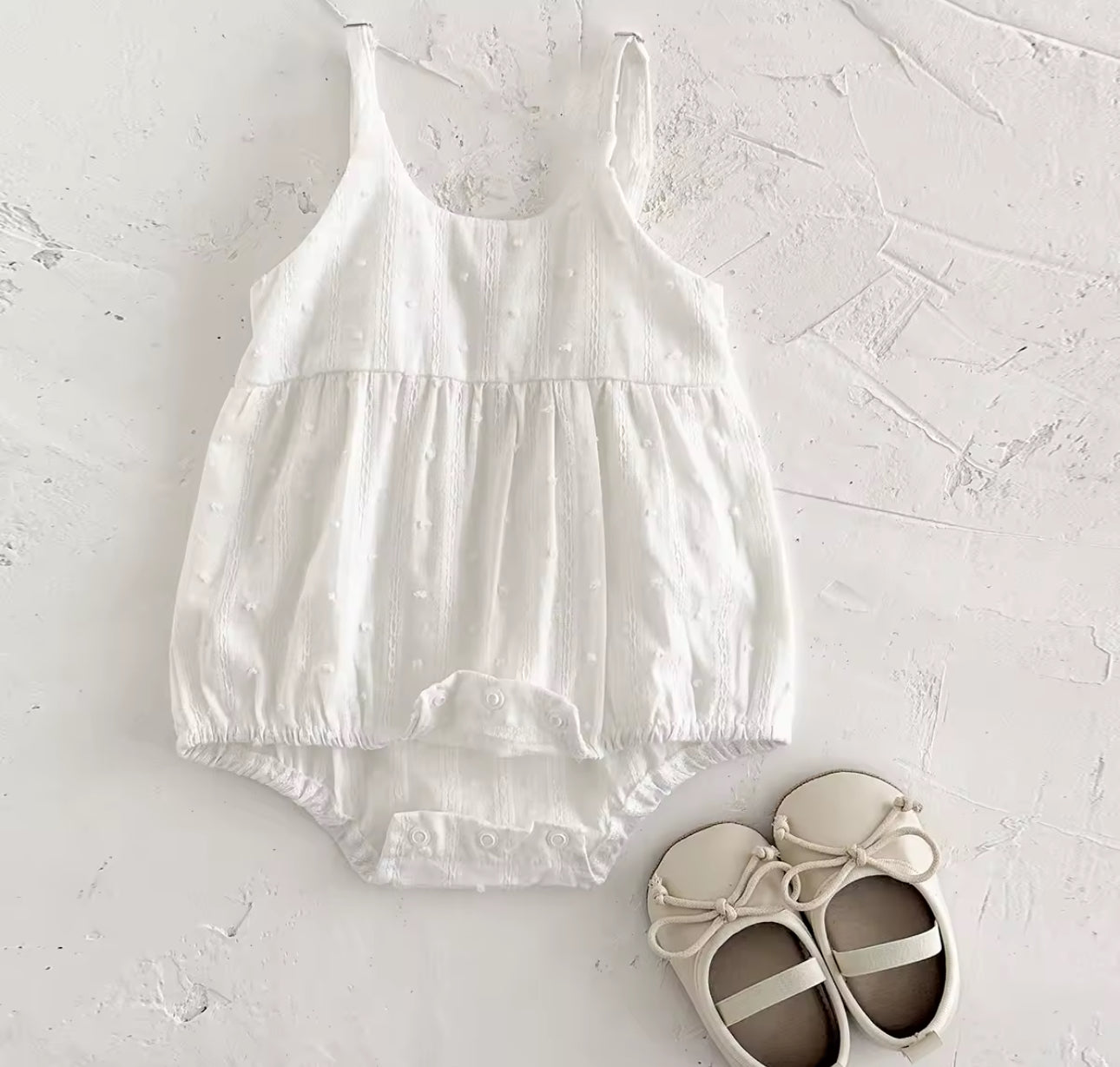 White summer cotton romper