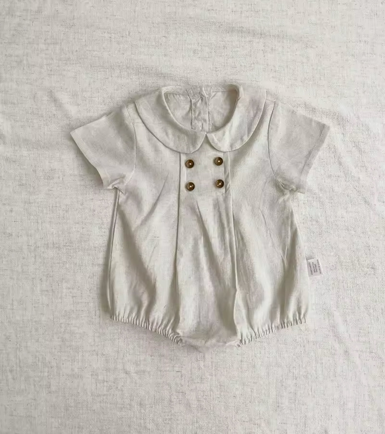 Boys summer cotton beige romper
