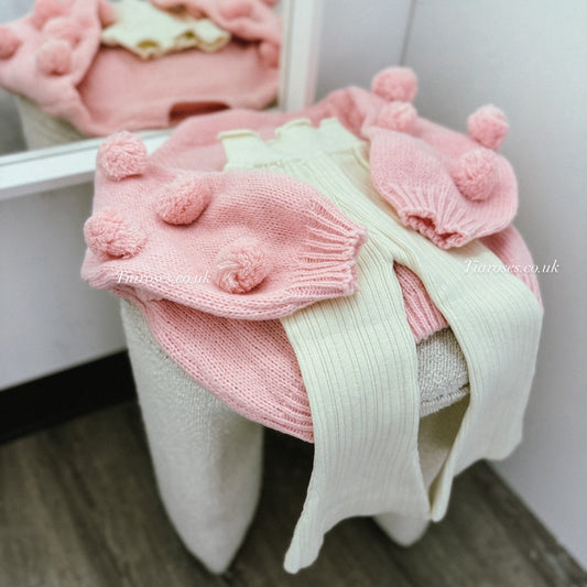 Chunky Pom Pom jumper and knit flares set