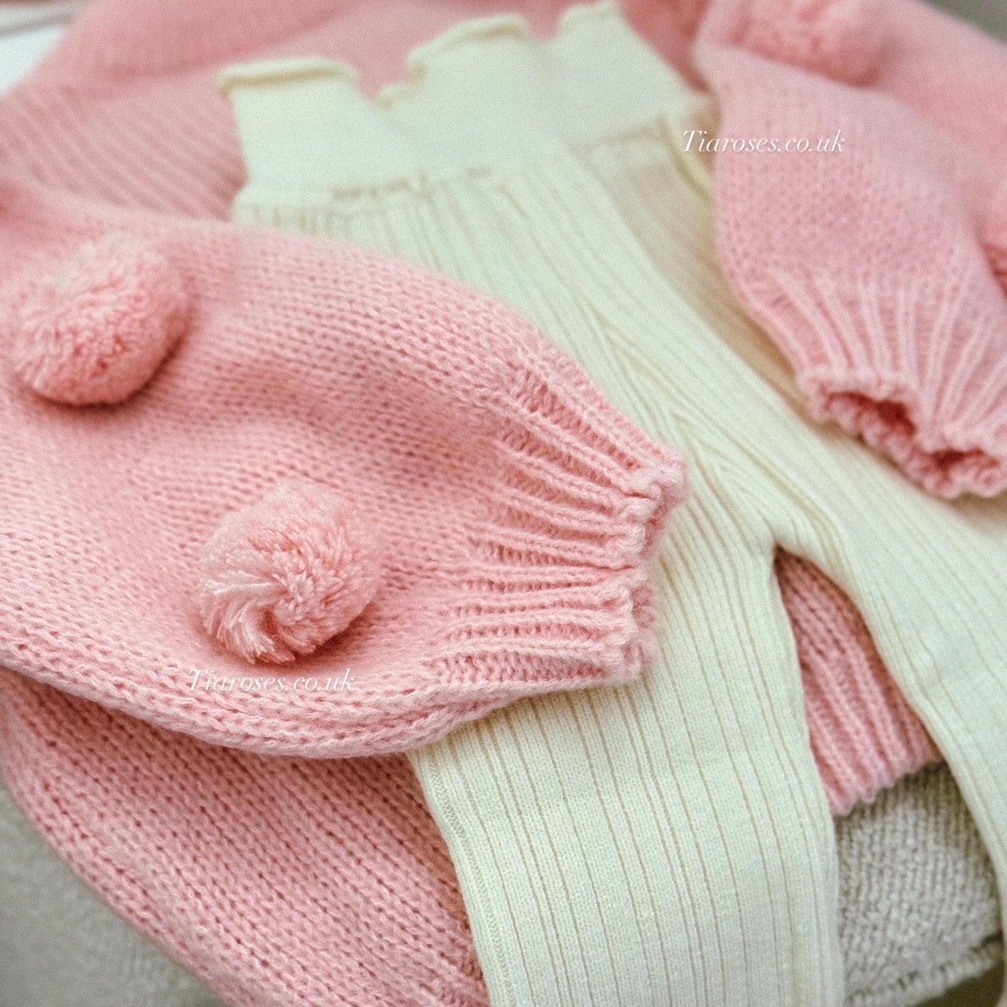 Chunky Pom Pom jumper and knit flares set