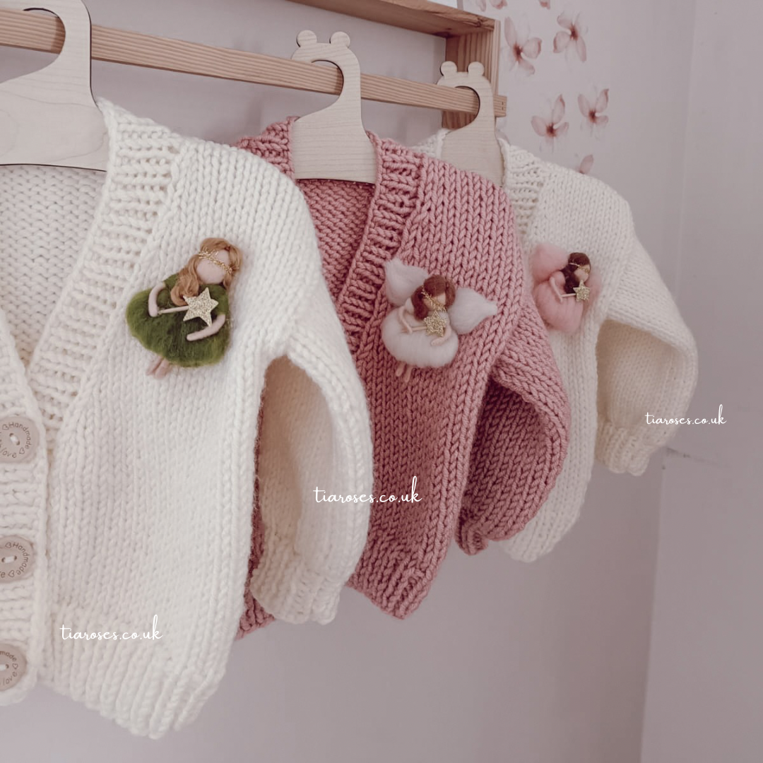 In stock Handknitted fairy cardigan, custom fairy