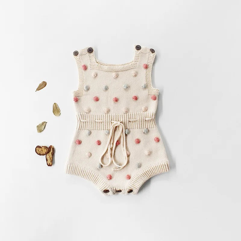 Dot knit rompers (pre order)