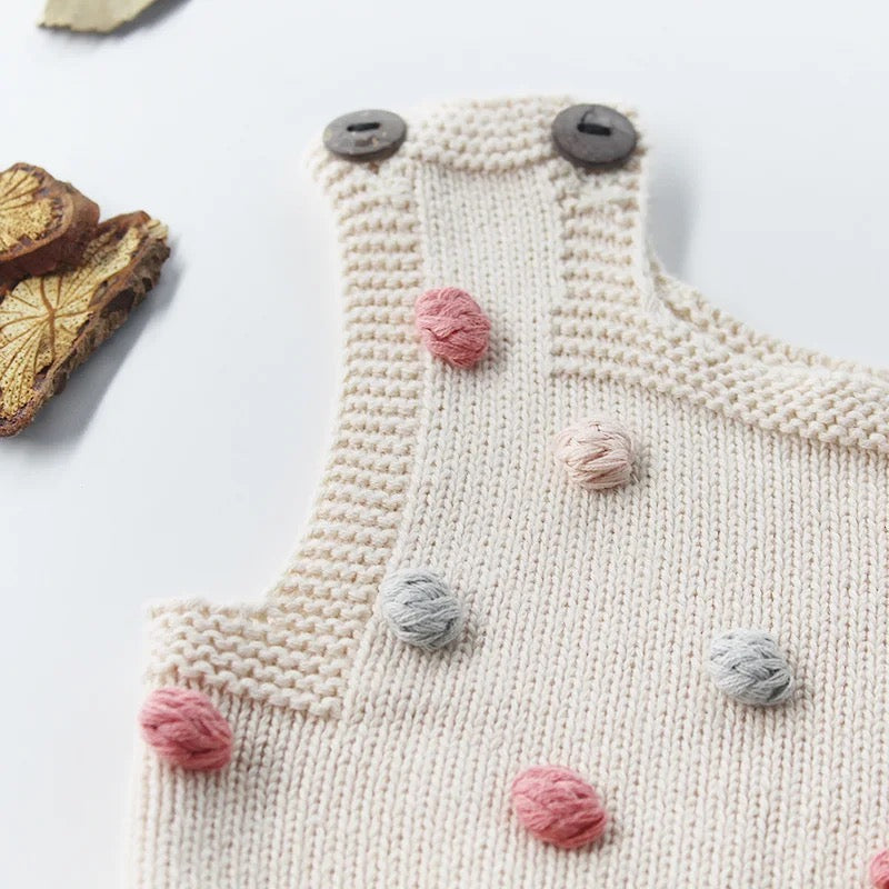 Dot knit rompers (pre order)