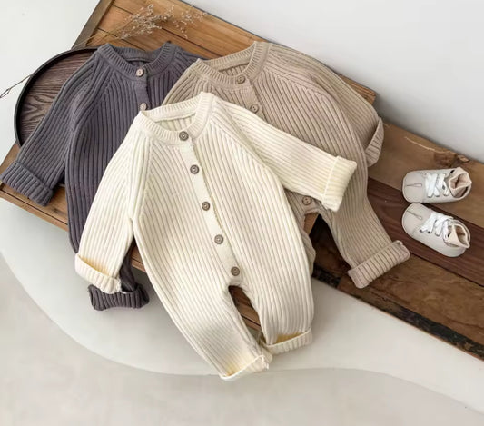 Thick knit ribbed romper