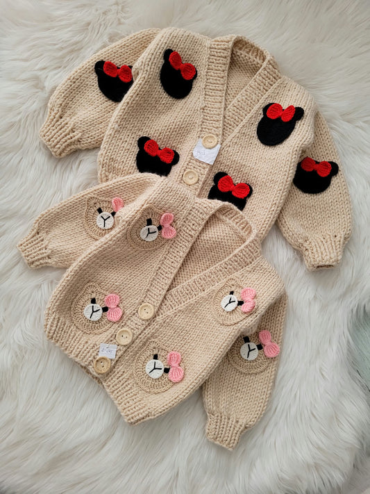 Minnie Mouse handknitted cardigans