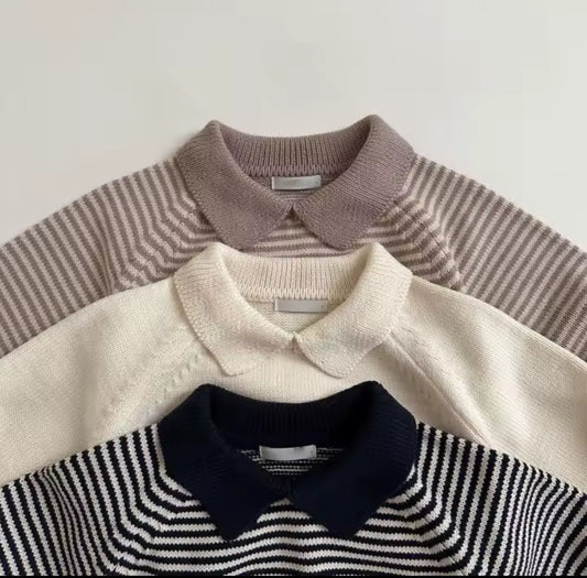 Thick knit collar top