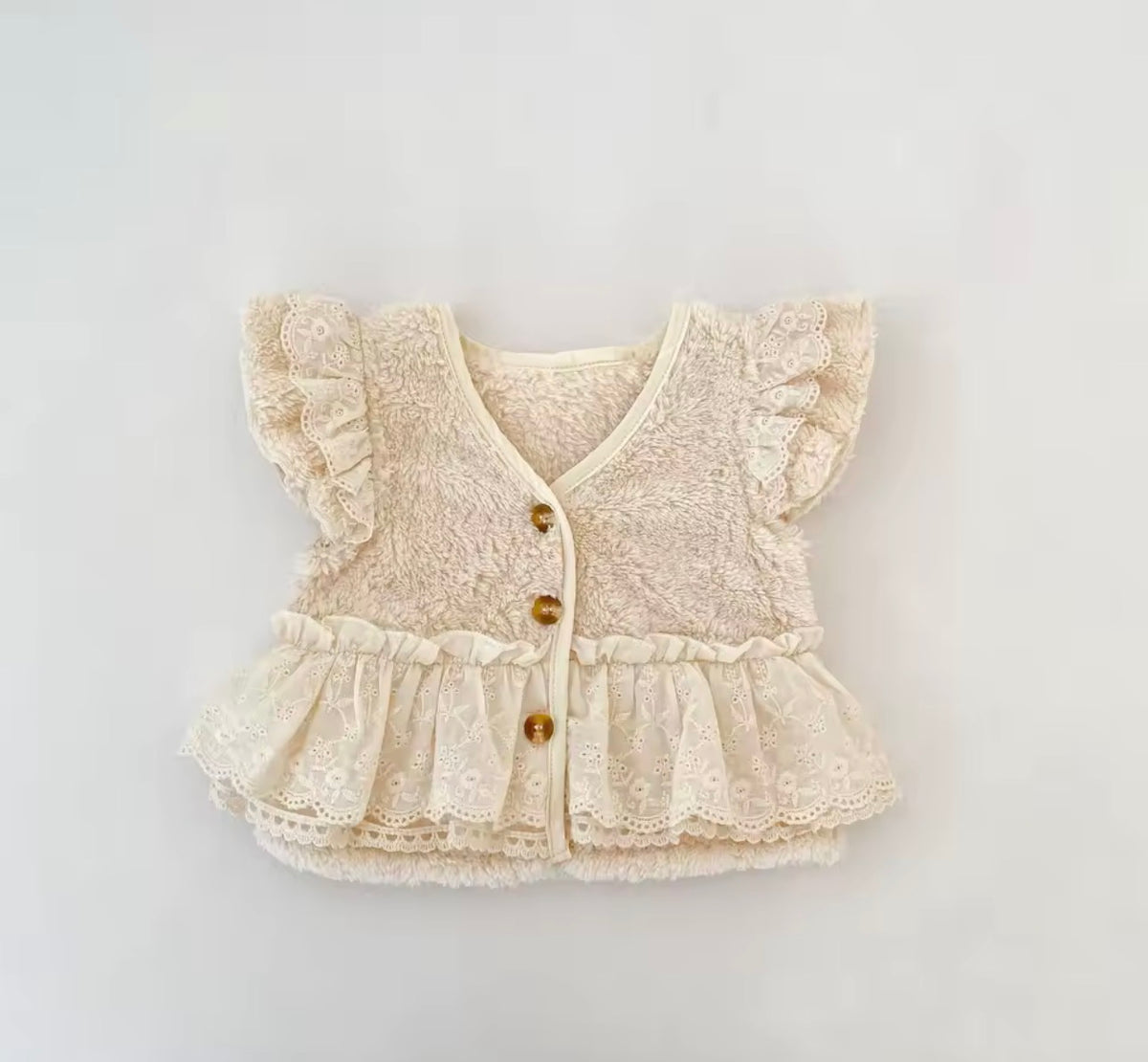 Fluffy frill gilet