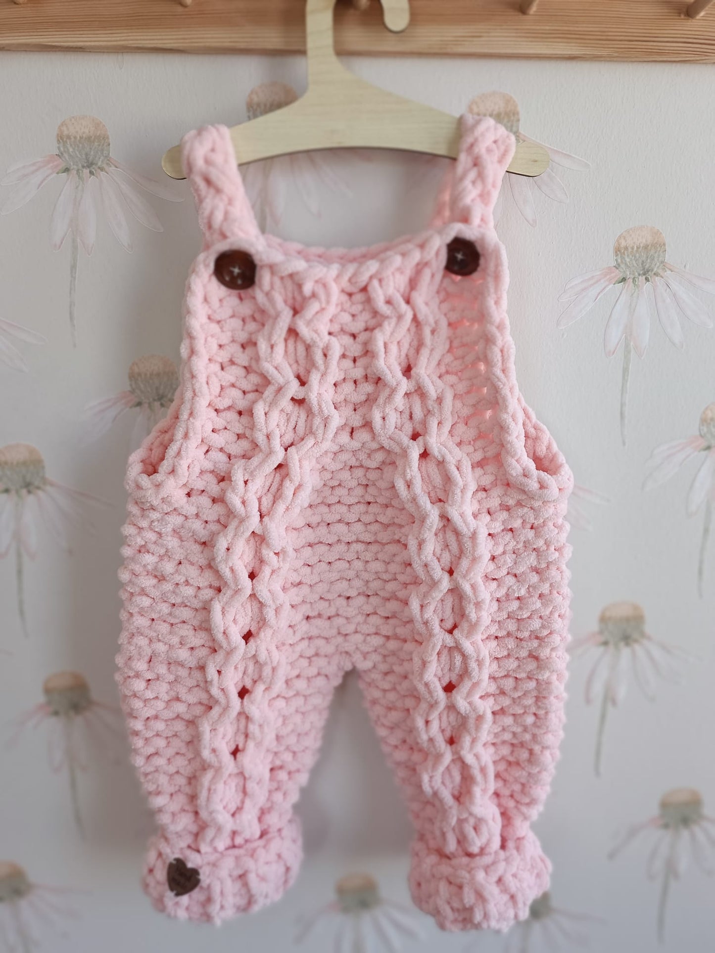 In stock soft hand knit rompers