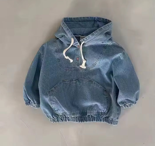 Denim hooded jacket