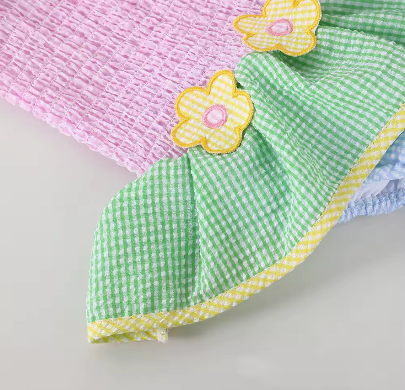 Multi colour gingham swim