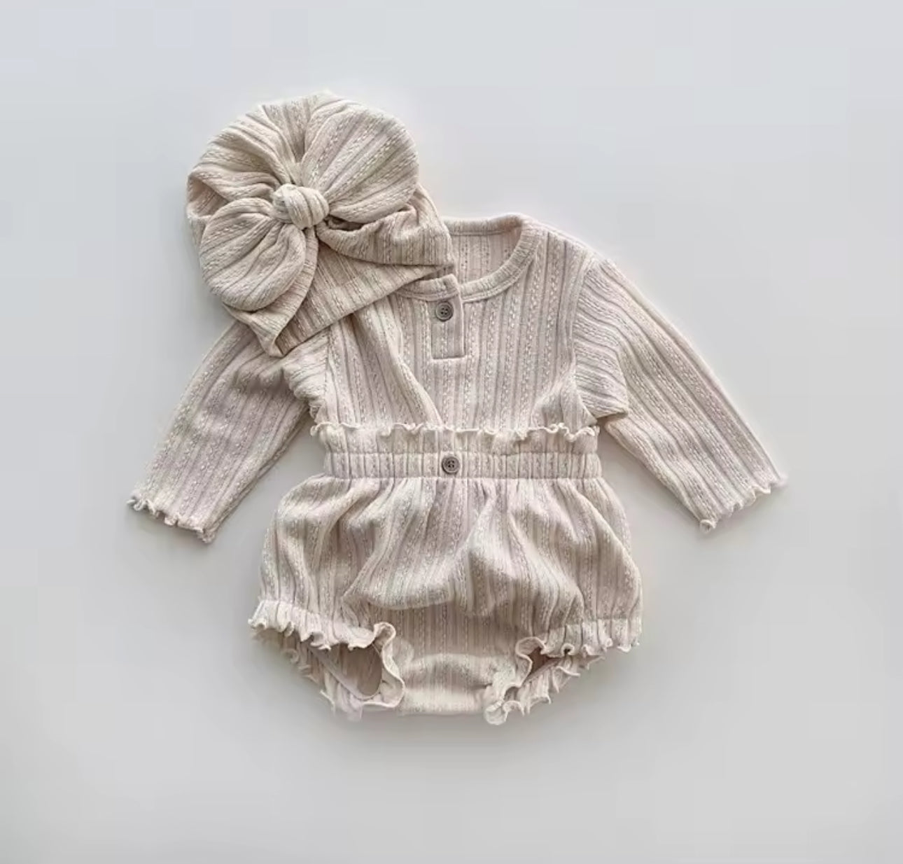 3 piece cotton top bloomer and hat set