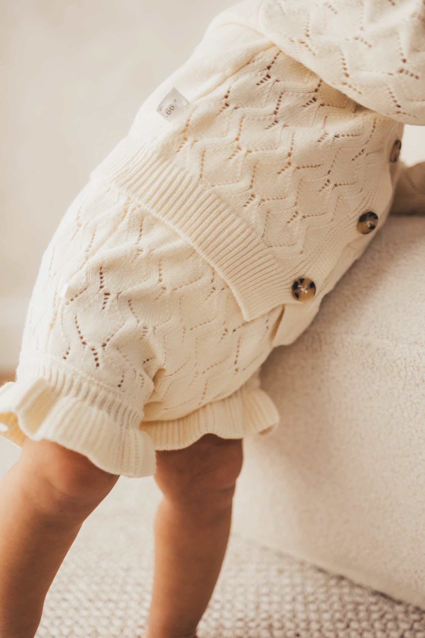 Cream knit two piece set