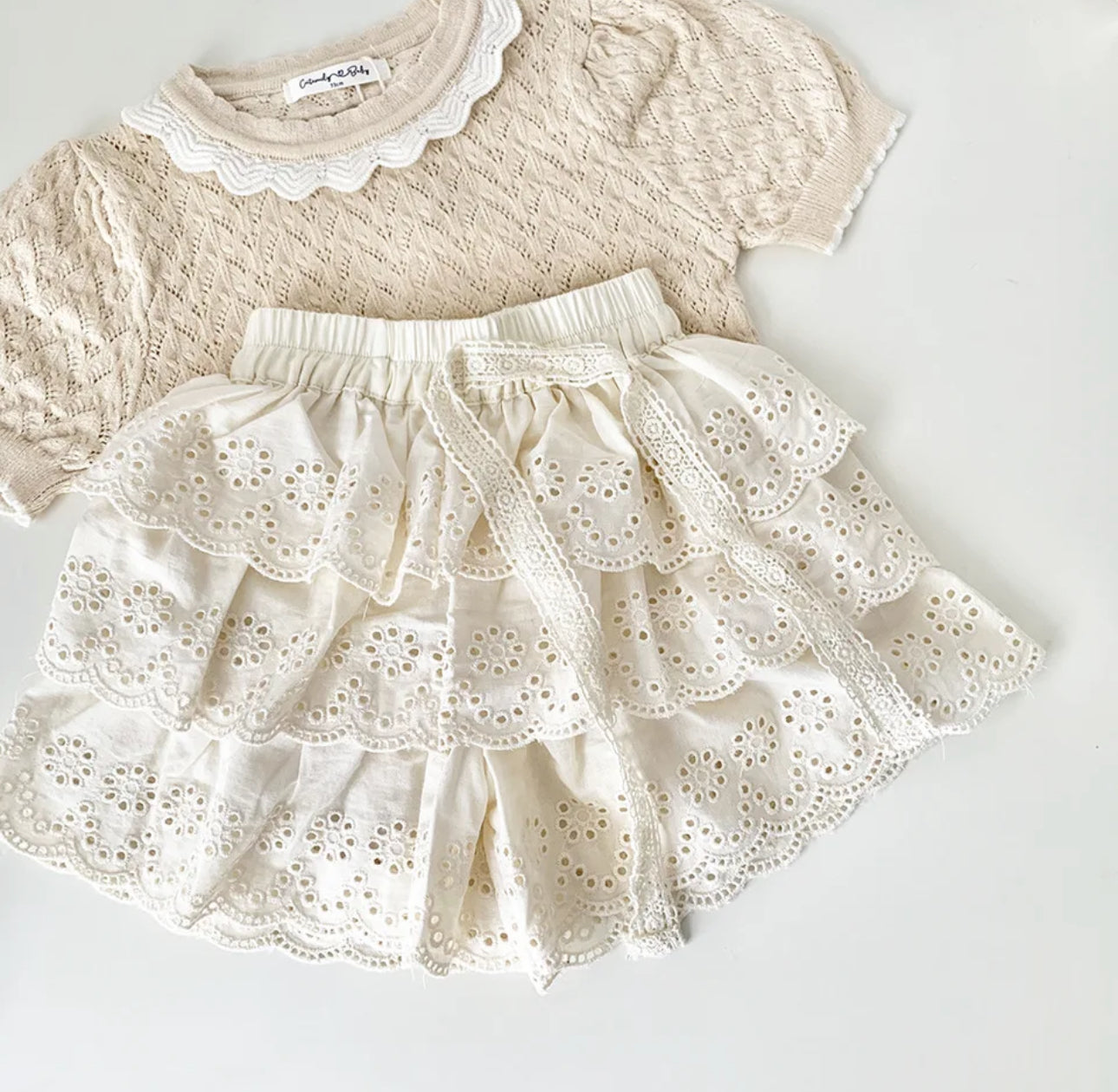 Pre order two piece ruffle shorts and knit top