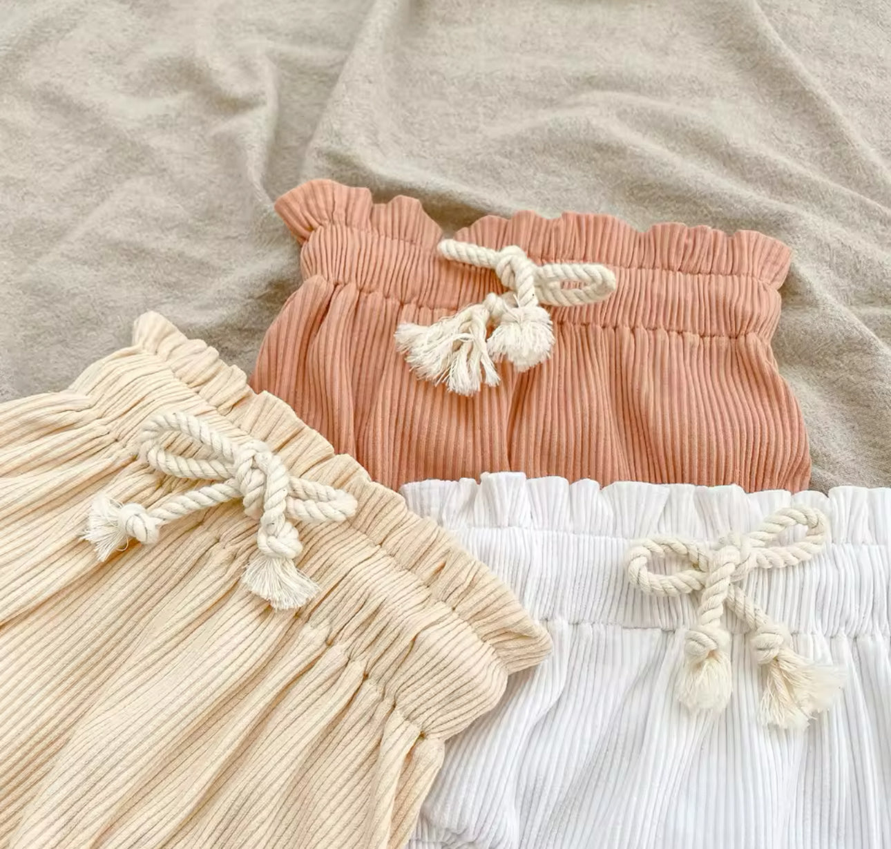 Pre order cotton ribbed set summer