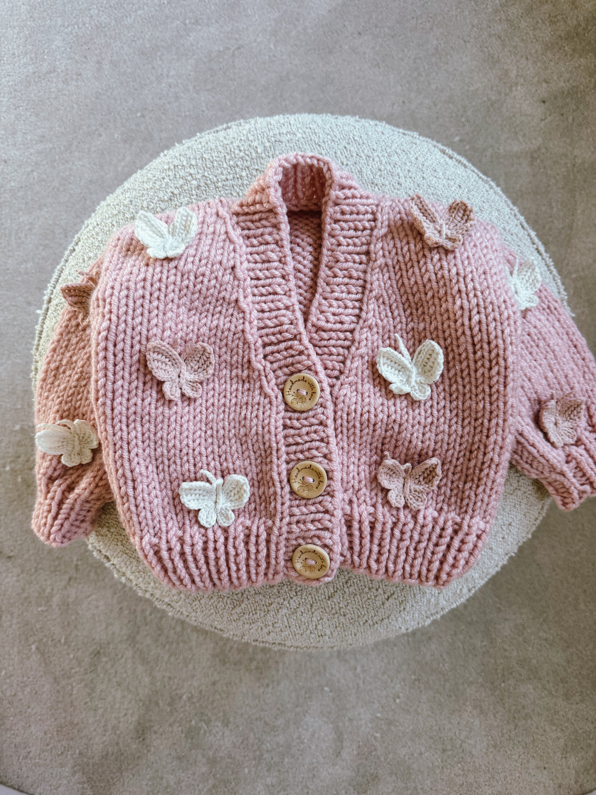 Butterfly Handknitted Wool Cardigan