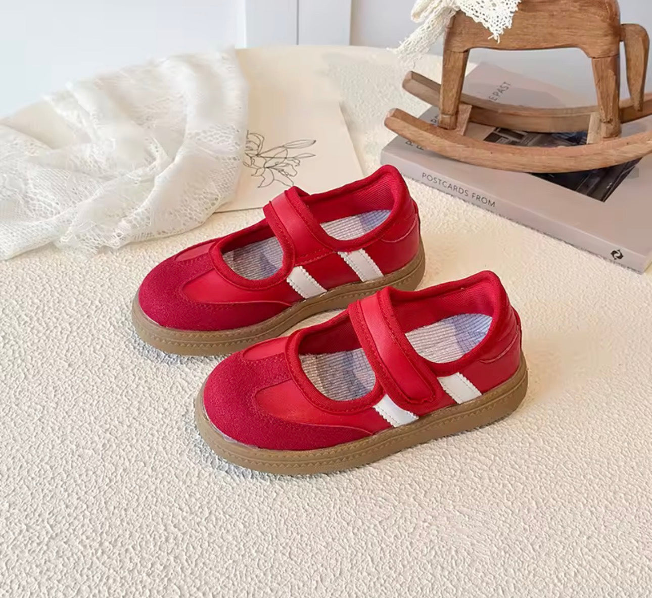 Red stripe trainers