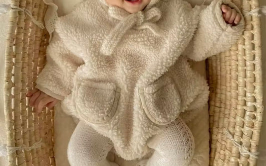 Fleece cream sherpa romper