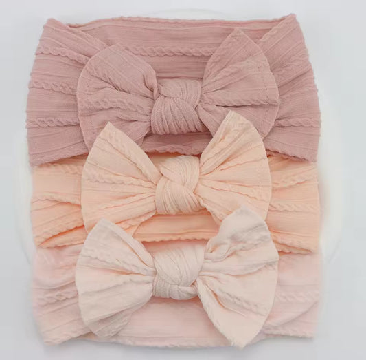 3 pack headband set assorted pink