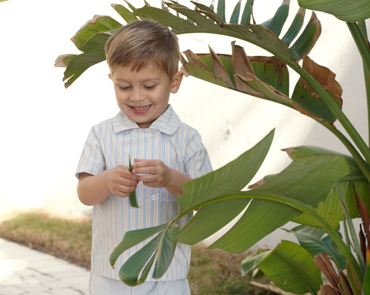 Made to order summer blue pin stripe boys 2 piece sets (pre order)