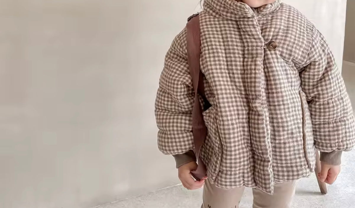 Thick plaid fleece lined zip jacket