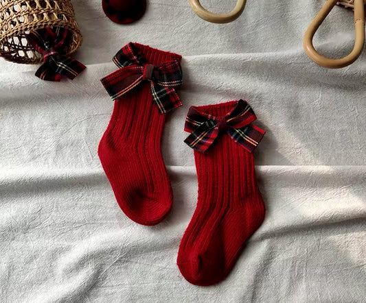 Pre order long tartan socks