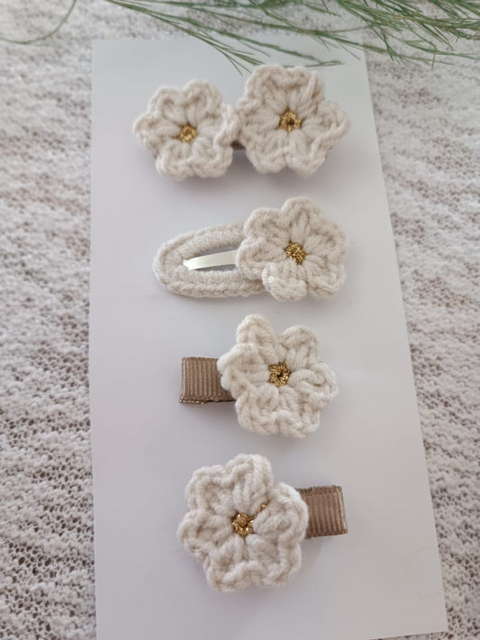 Crotchet handmade beige 4 pack