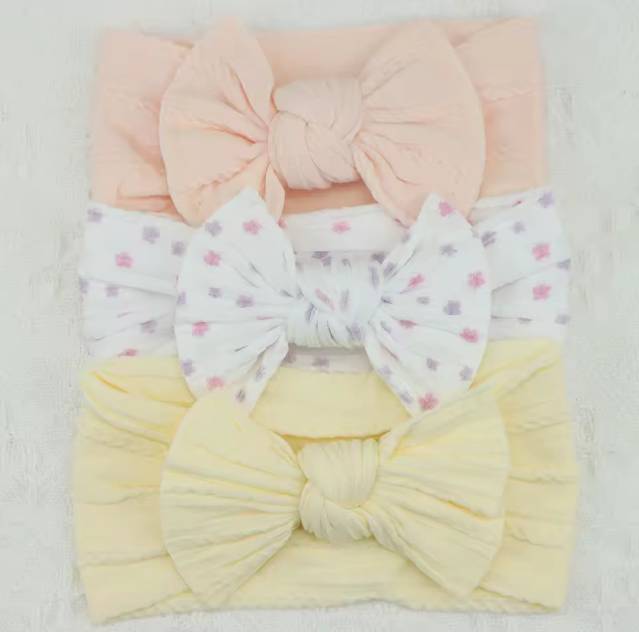 3 pack headband set lemon /floral/pink