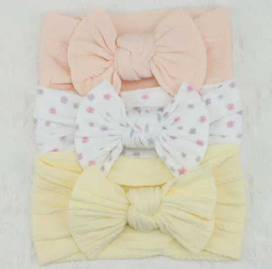 3 pack headband set lemon /floral/pink