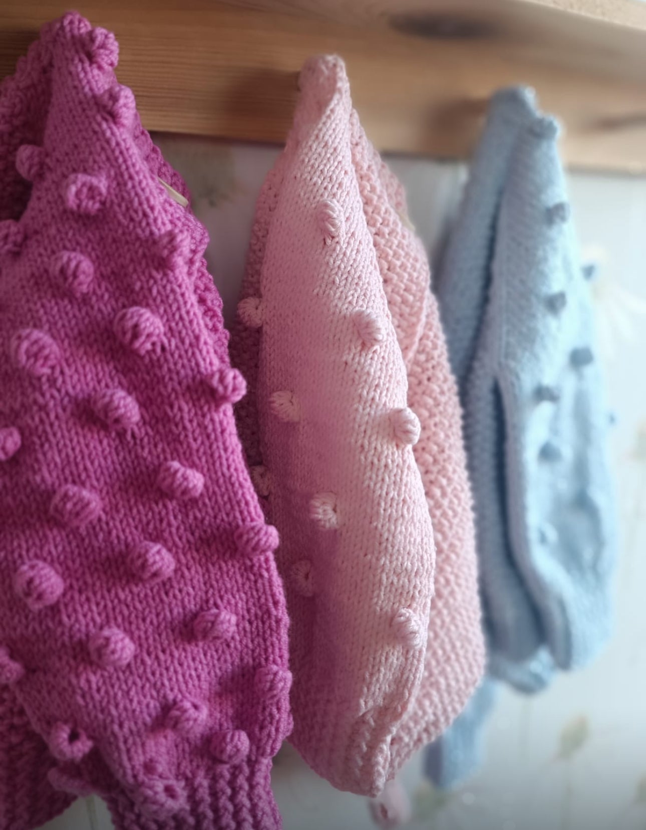 Pre order summer hand knitted pastel collection bobble cardigans