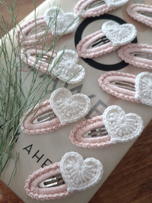 Handmade crotchet love heart clip