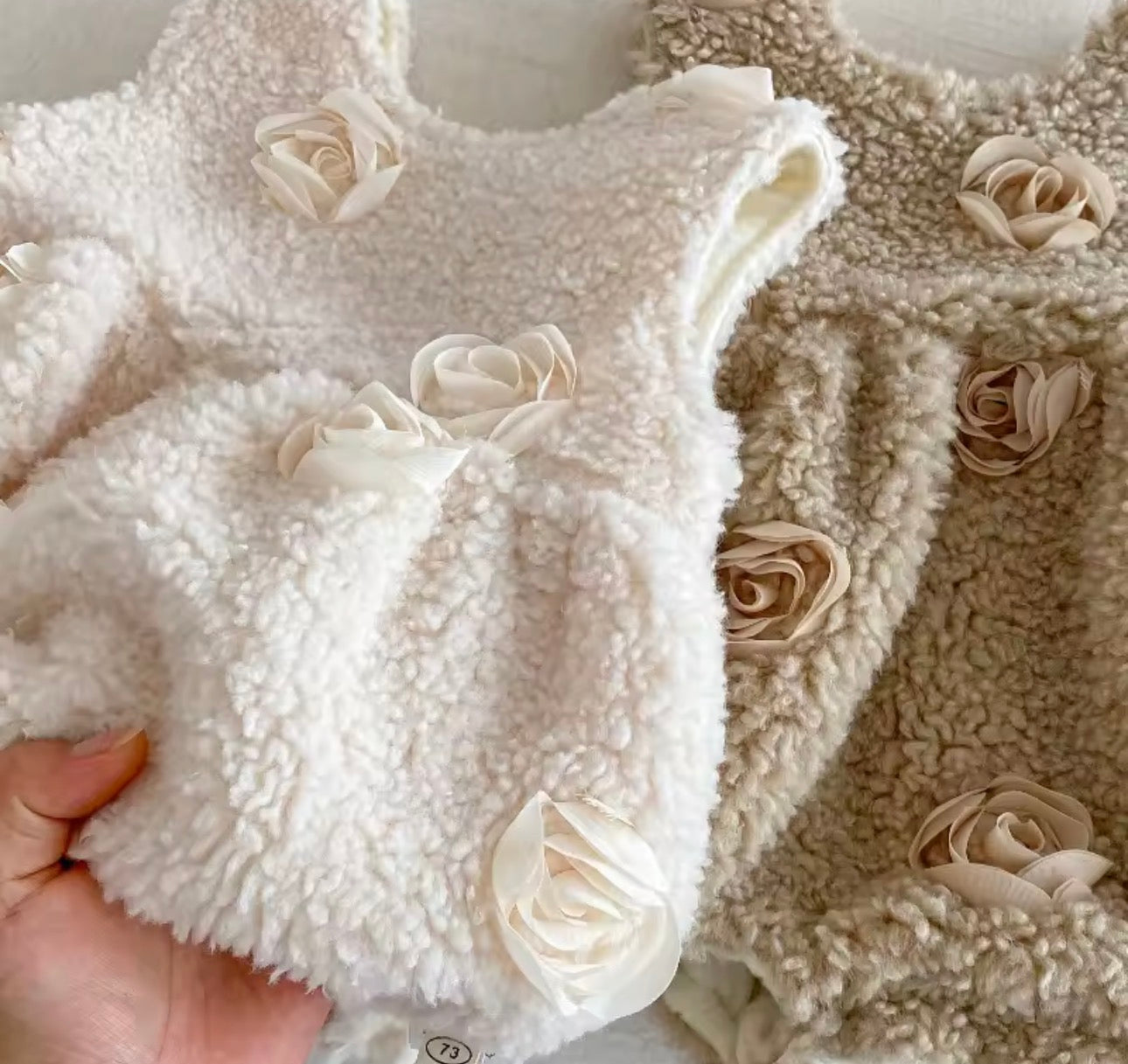 Fleece romper and thick roll neck sets