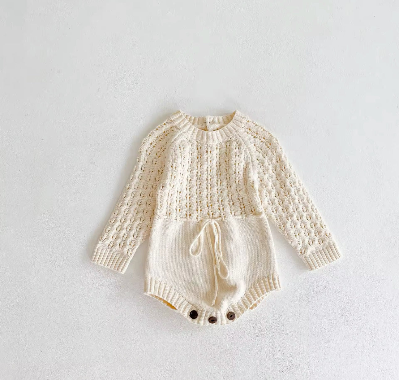 Pre order knit cream romper