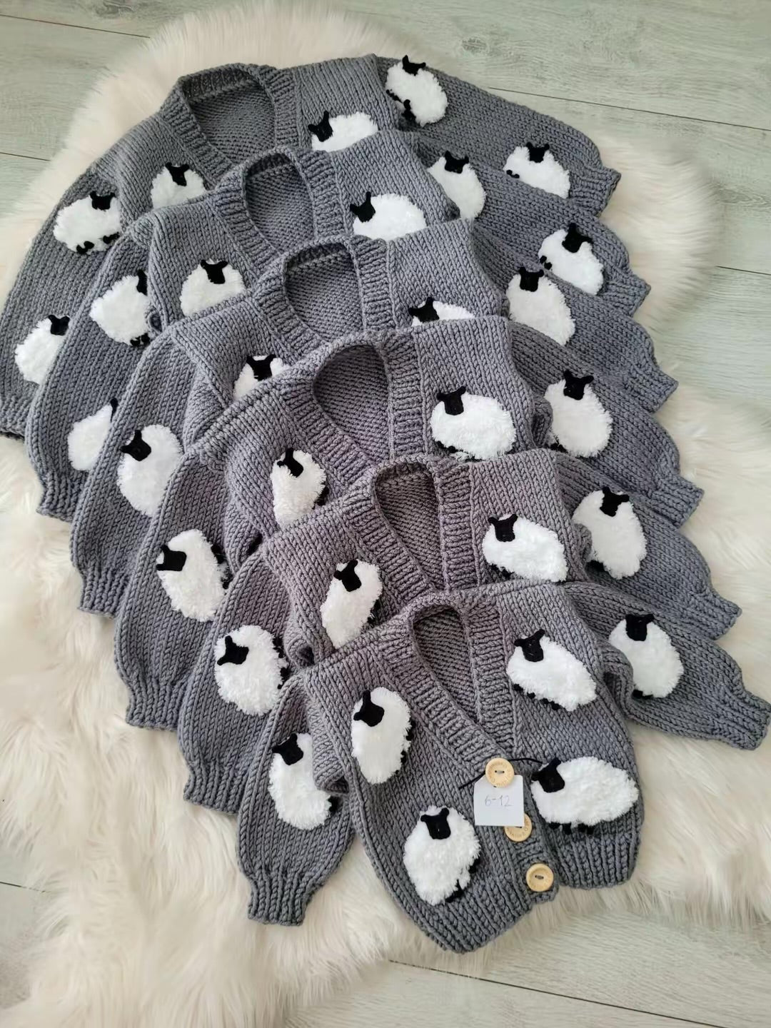 Sheep handknitted cardigans