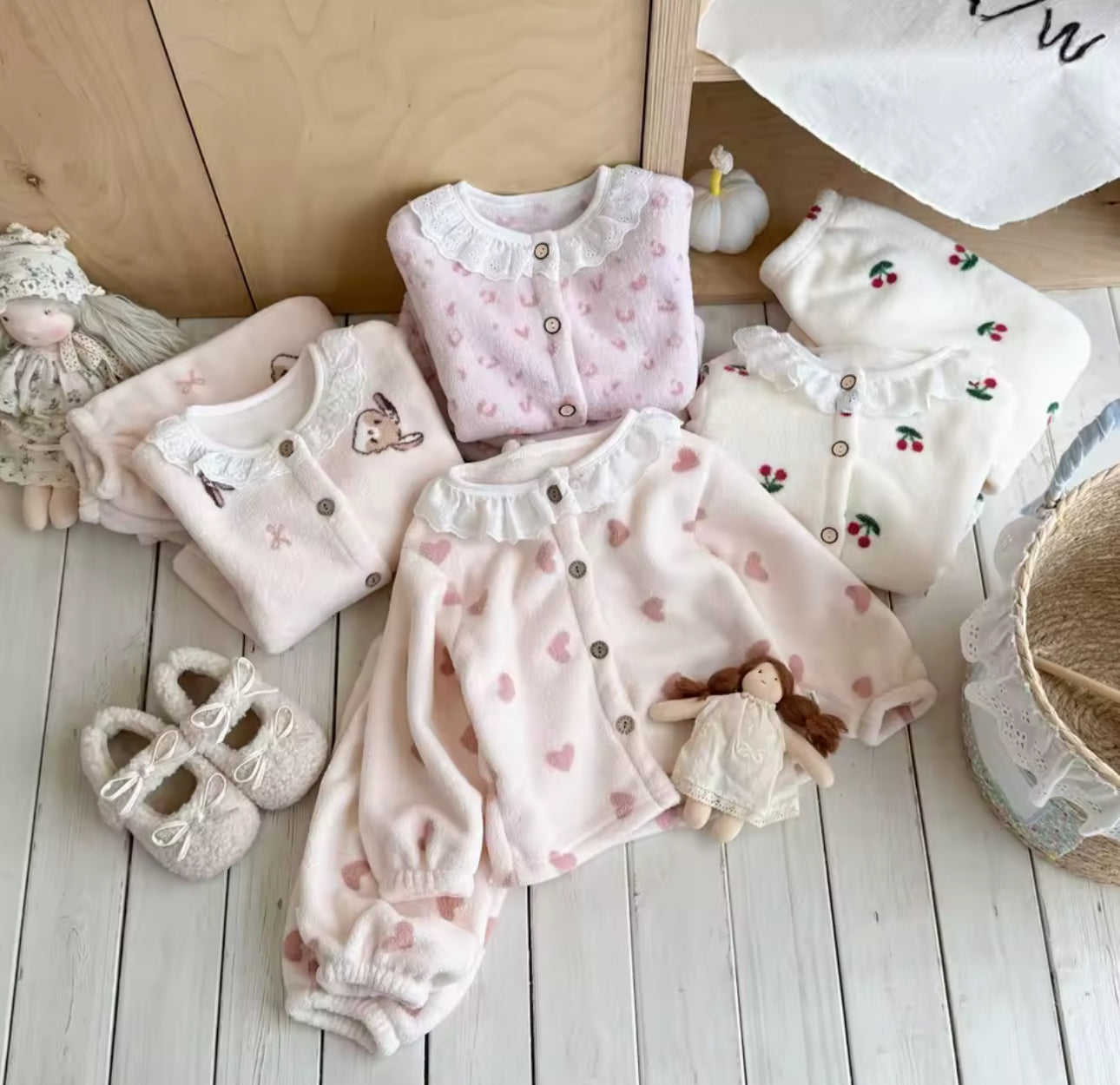 Fleece two piece frill sets