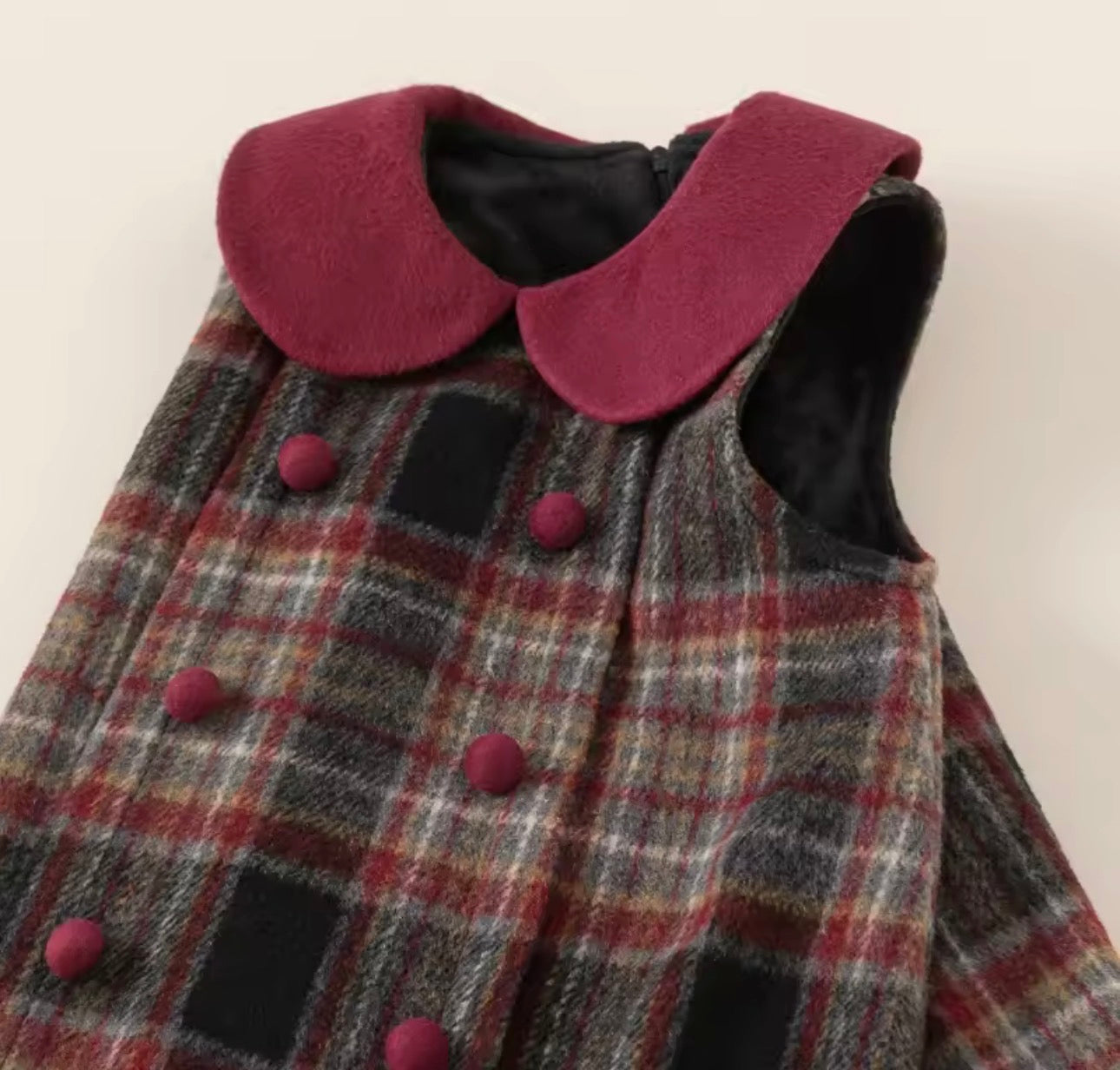 Fleece tartan dress