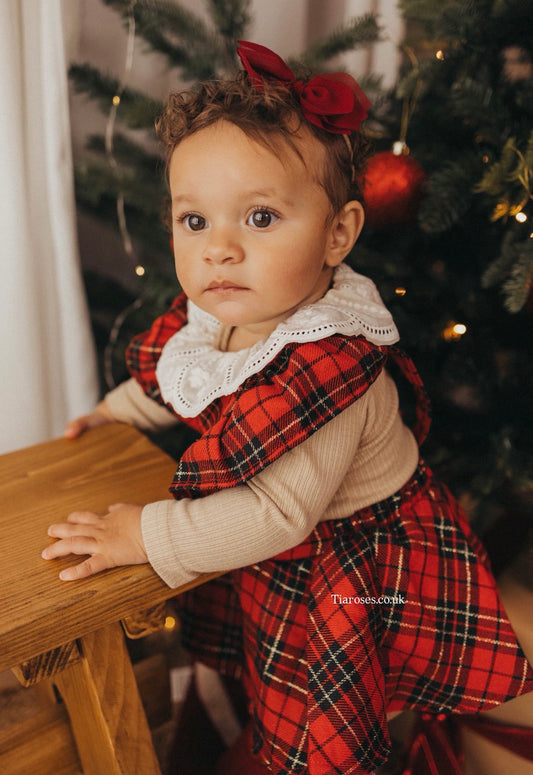 In stock tartan Christmas romper