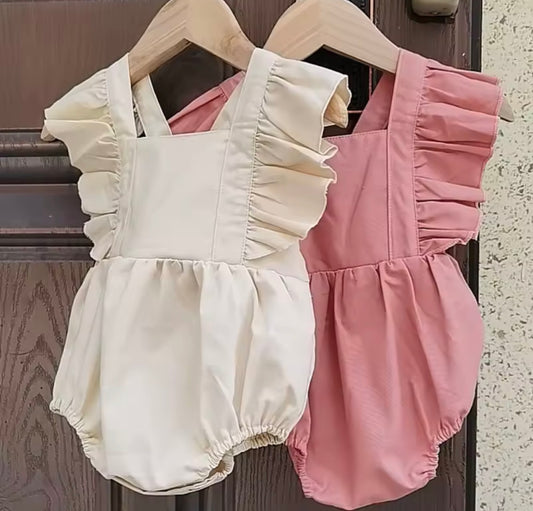 Ruffle bow romper
