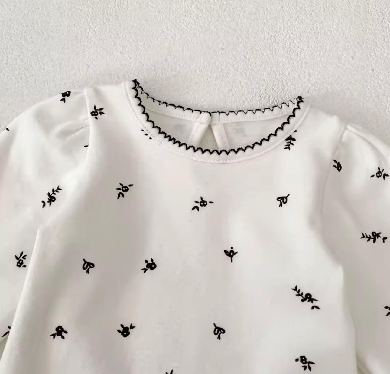 Floral thick cotton long sleeve top
