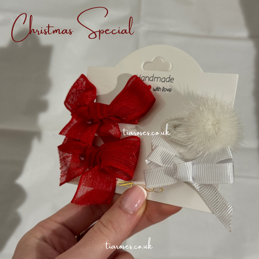 In stock Christmas handmade hair clips