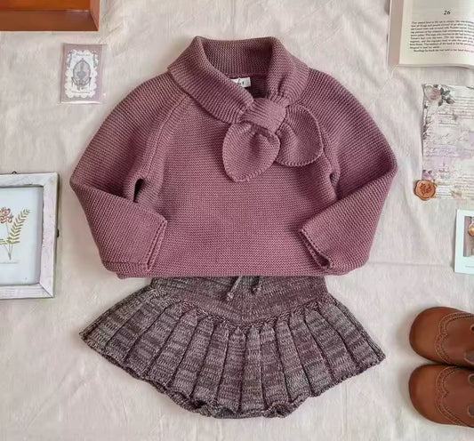 Plum thick knit jumper and bloomers