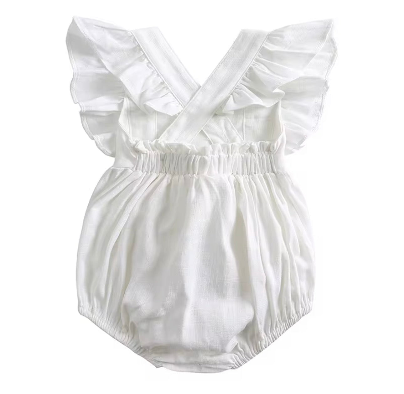 Ruffle white romper
