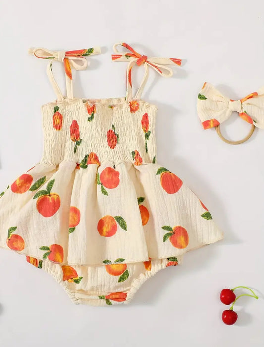 Pre order summer oranges romper two piece set