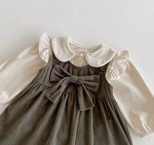 Corduroy two piece dress and top