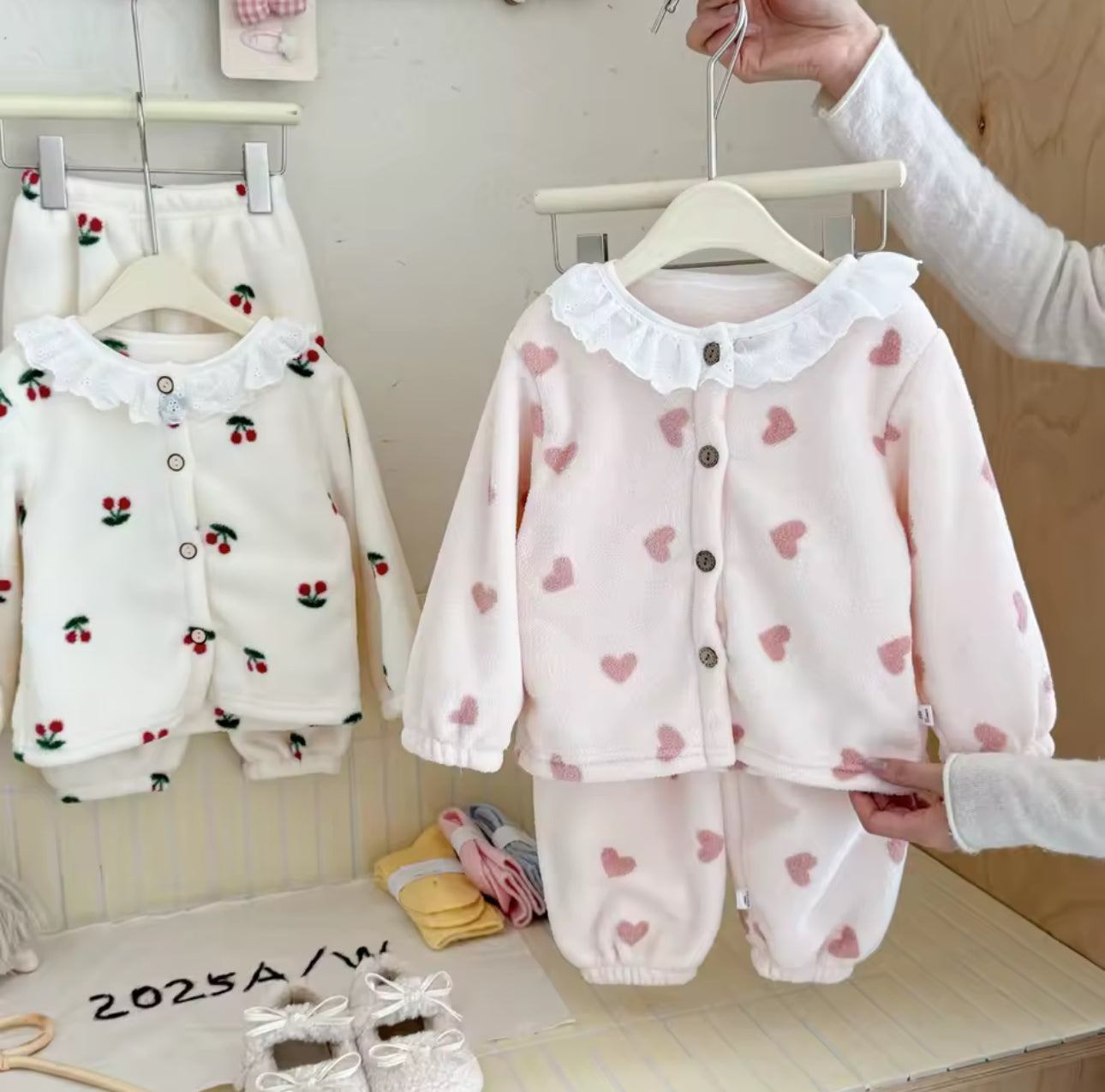 Fleece two piece frill sets