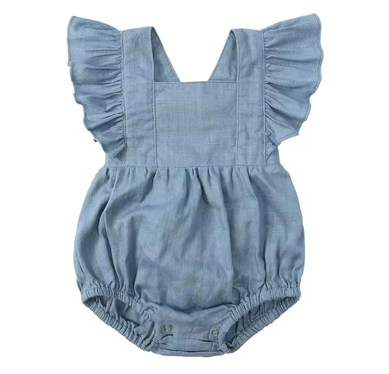 Ruffle powder blue romper