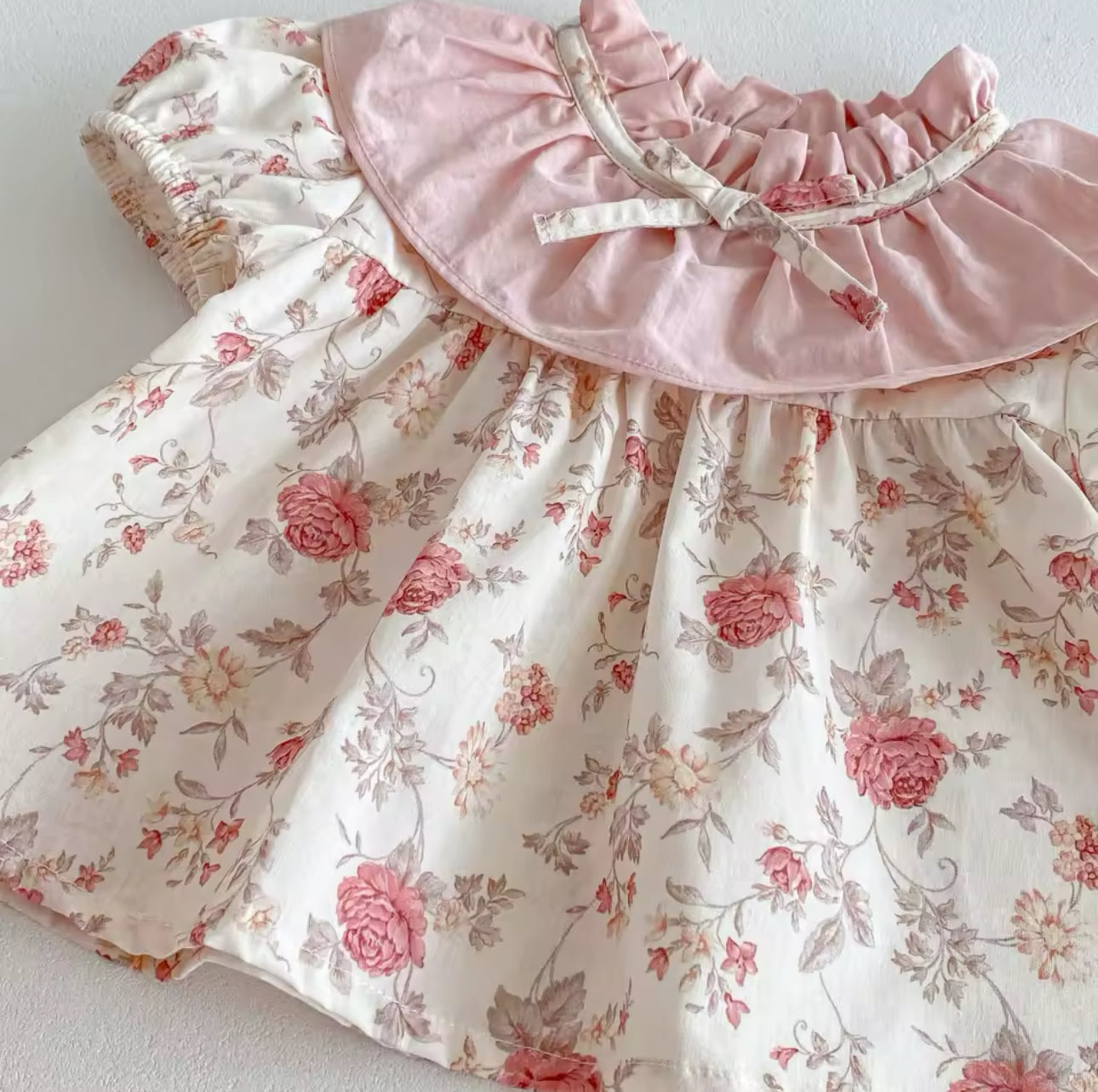 Pre order summer two piece rosy bow top and bloomers